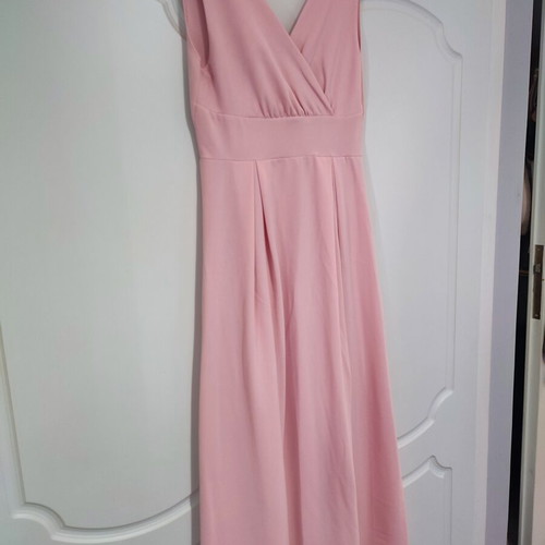 Maxi dress like new, pink, slit side, suitable for weddings and baptisms