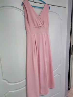 Maxi dress like new, pink, slit side, suitable for weddings and baptisms