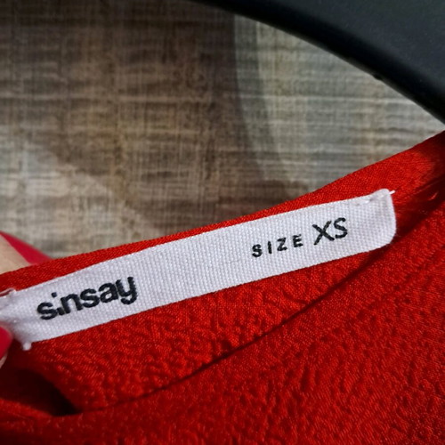 Sinsay midi dress with 3/4 sleeve red like new