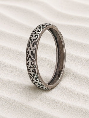 Handmade 925 Silver Ring with Engraving, New