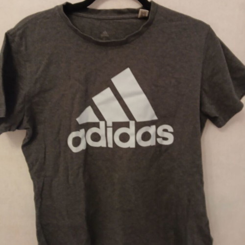 Adidas Dark Grey Heather Logo T-Shirt Size L like new