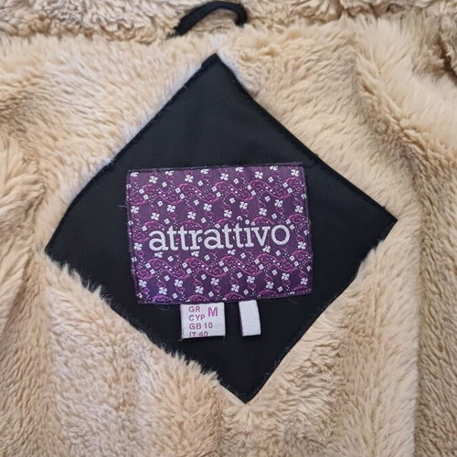 Attrattivo black jacket like new with fur lining and hood