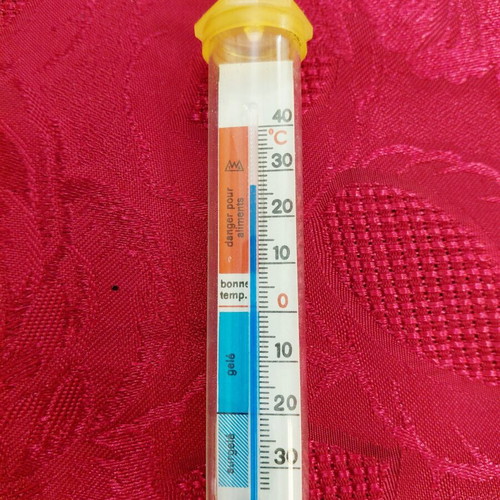 Vintage refrigerator thermometer from the 1960s, like new, in original packaging