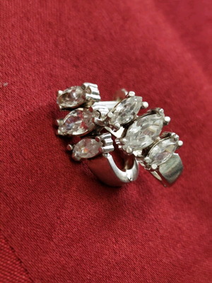 925 women's earrings with rhinestones new silver
