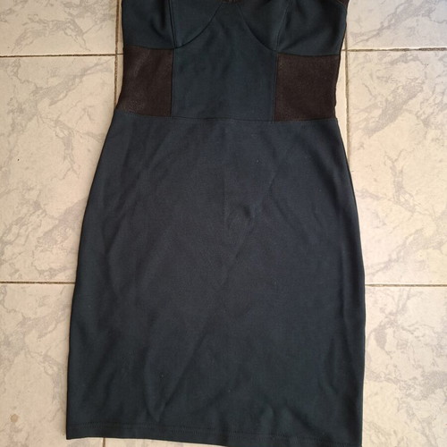 Bershka dark green teal tight mini dress, size S