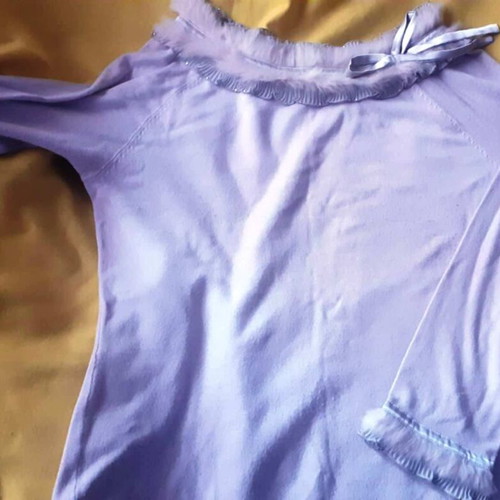 Jersey long-sleeve blouse used, lilac, size L
