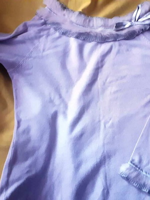 Jersey long-sleeve blouse used, lilac, size L