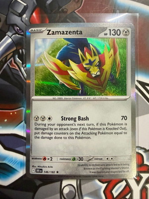 Zamazenta Reverse Holo Rare Destined Rivals Pokemon card