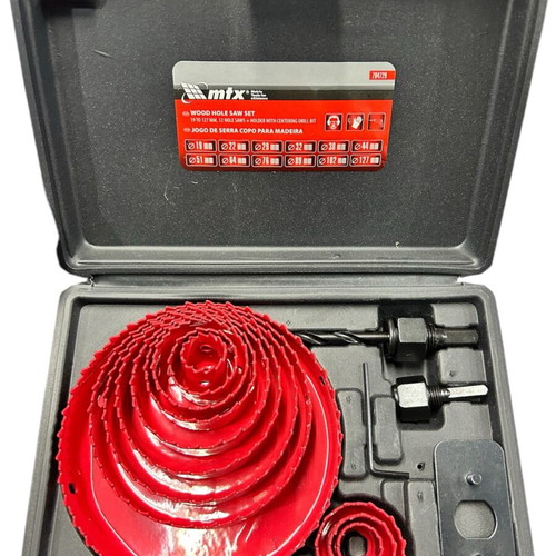 Wood hole saw set new with case, 12 sizes