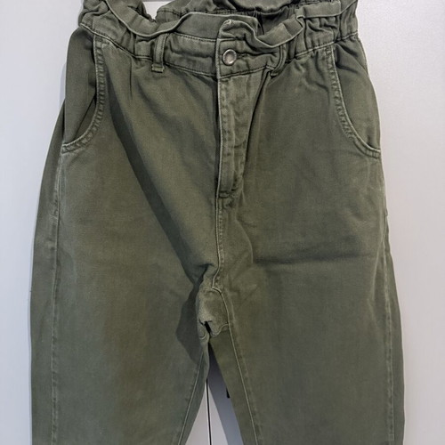 Zara γυναικείο λαδί τζιν με σούρα στη μέση, σαν καινούργιο, μέγεθος M