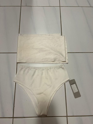 Bikini set new, white, multipurpose top