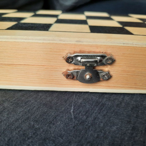 Wooden Backgammon and Checkers Set Travel Edition like new