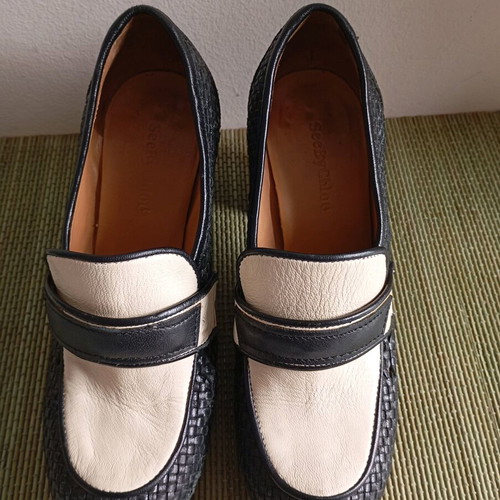 See by Chloe leather shoes used, size 38, black and white