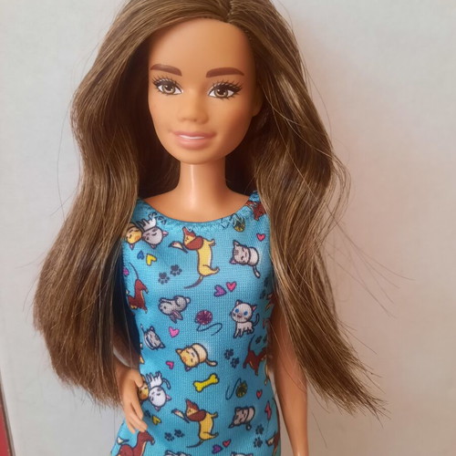 Barbie Fashionistas #97 Petite Doll with Pet Vet Dress
