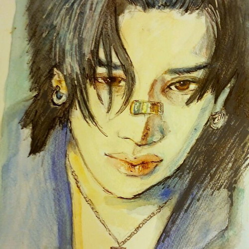 Bang Chan handmade watercolor sketch A4 new