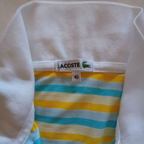 Lacoste women's polo shirt used, size M-L, multicolor