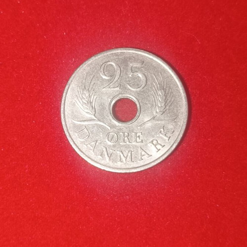Denmark 25 Ore Coin used