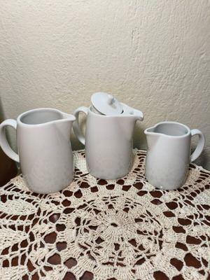 Set of 3 vintage Ionia Hellas porcelain milk jugs from 1970