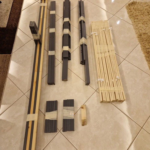 Children's bed frame used with drawers, solid pine wood, Montessori style