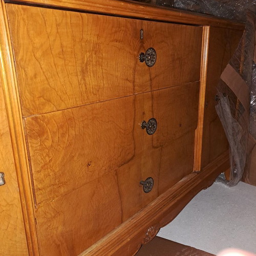 Bedroom dressing table used, solid olive wood, antique