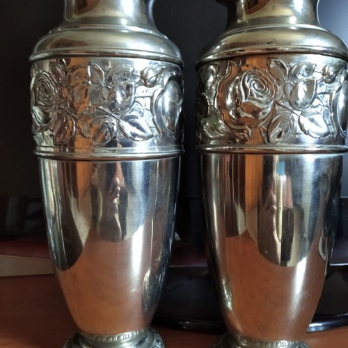 Brass vases used, set of two, Plata Gutenberg Lenk Austria