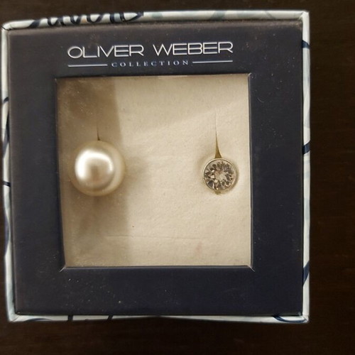 Oliver Weber earrings with pearls and Swarovski stones new