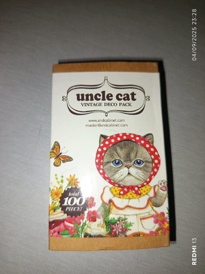 Uncle Cat Vintage Deco Pack σαν καινούργιο, 100 κομμάτια σε kawaii στυλ