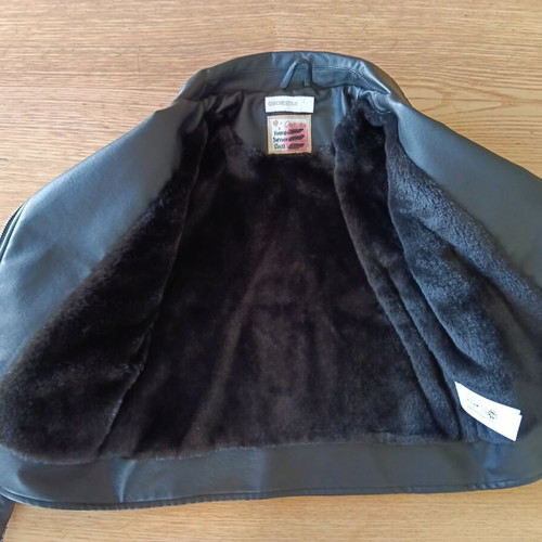 Orchestra faux leather jacket used with fur, 8 years, black, 128 cm