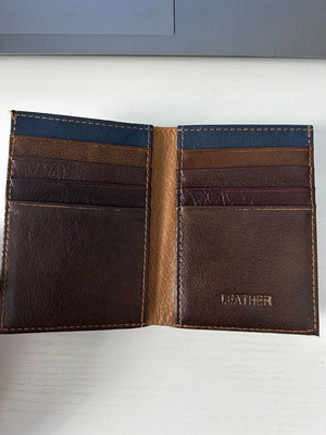 Πορτοφόλι δερμάτινο Bag To Bag unisex σαν καινούργιο, μαύρο και καφέ
