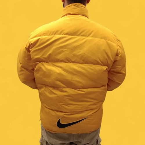 Nike Oldschool Puffer used, yellow and black, size M-L