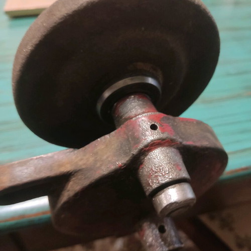 Old hand-operated grinding wheel used