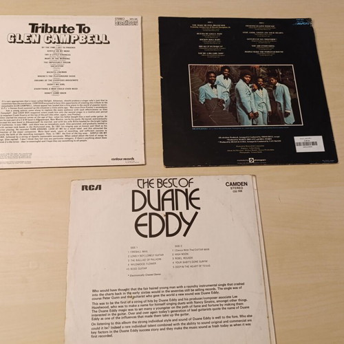 Set of 3 used vinyl records with The Stylistics, Glen Campbell, Duane Eddy