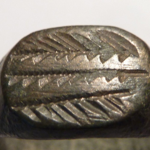 Old Revival Bronze Ring with Decoration used