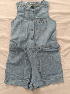 Benetton denim romper like new, size 3-4 years