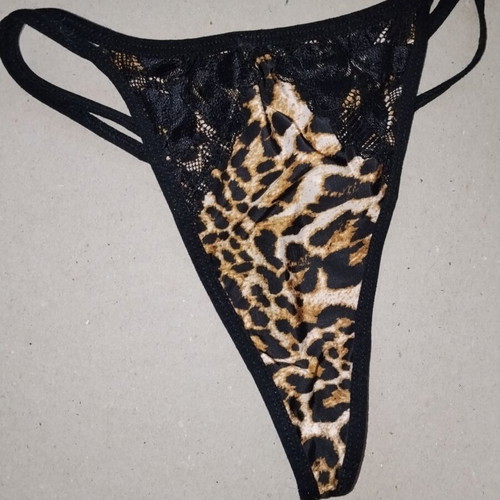 Leopard lingerie thong, size S/M