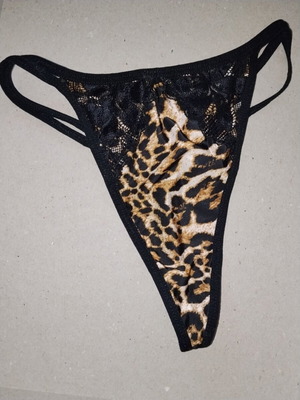 Leopard lingerie thong, size S/M