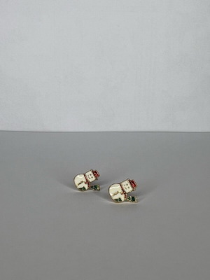 Snowman earrings new, multicolored