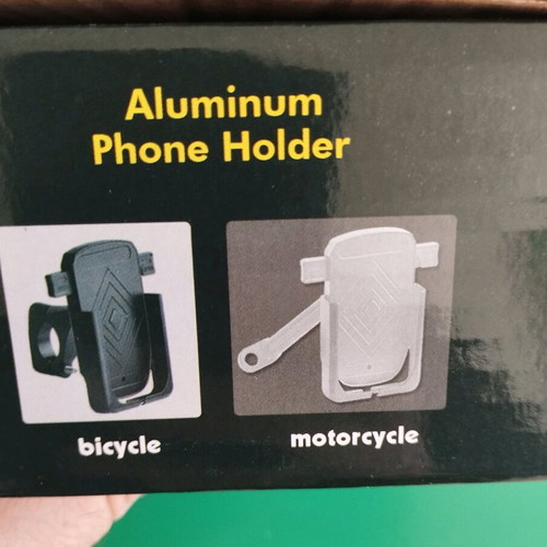 Metal phone holder for motorcycles like new, screws on mirror