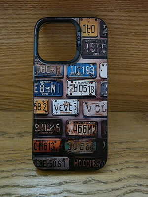 iPhone 16 Pro case with vintage license plate design, new