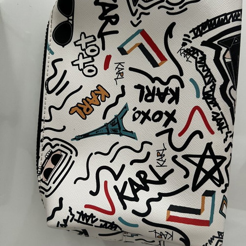 Karl Lagerfeld Paris Graffiti toiletry bag new, white multicolor