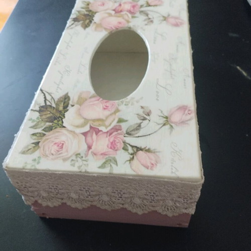 Wooden box with handmade decoupage like new