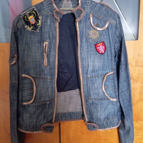 Vintage Y2K Embroidered Denim Jacket We-R Just Angels like new, size M, blue