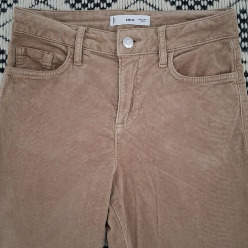 Flare corduroy beige pants Mango used