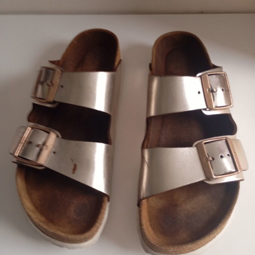 Birkenstock σανδάλια μεταχειρισμένα, νούμερο 39, ροζ ασημί