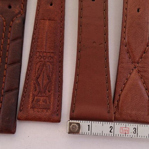 Leather retro watch straps set of 10 like new, various sizes