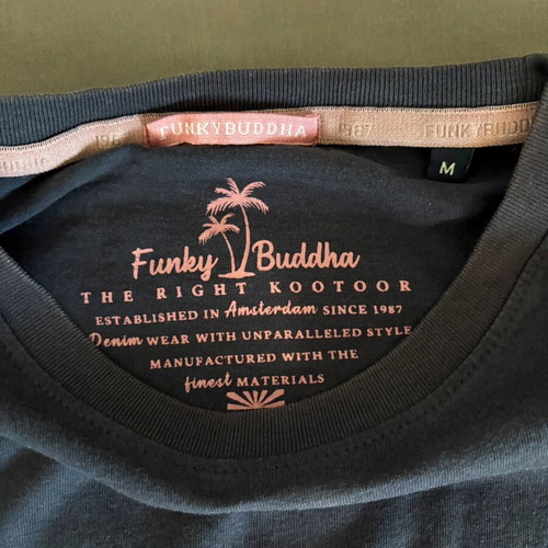 Funky Buddha t-shirt used, blue, size XS for 14 years