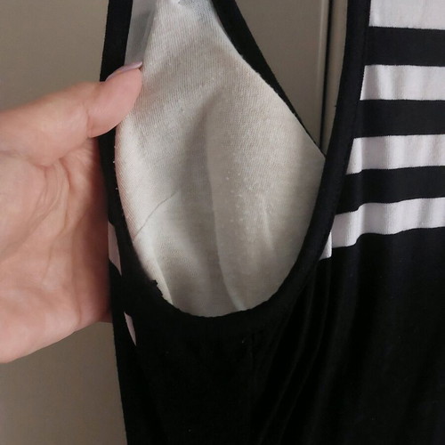 Elastic maxi cotton dress like new, size XS/S, black and white