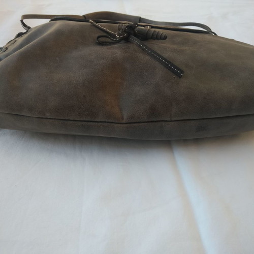 Les Copains leather shoulder bag used, brown-gray