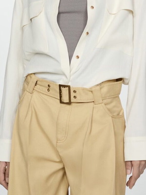 Αφόρετο μπεζ παντελόνι με ζώνη / Size 36 με καρτελάκια