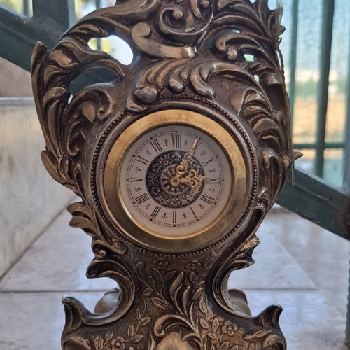 Vintage Table Clock Baroque Style Made in Italy like new